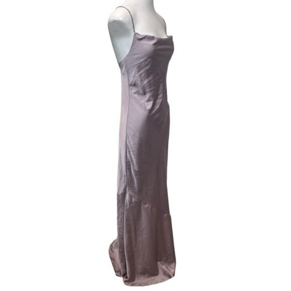 Show Me Your Mumu XS Tuscany Maxi Slip Dress Cowl Neck Dusty Purple Formal Satin - Picture 3 of 11